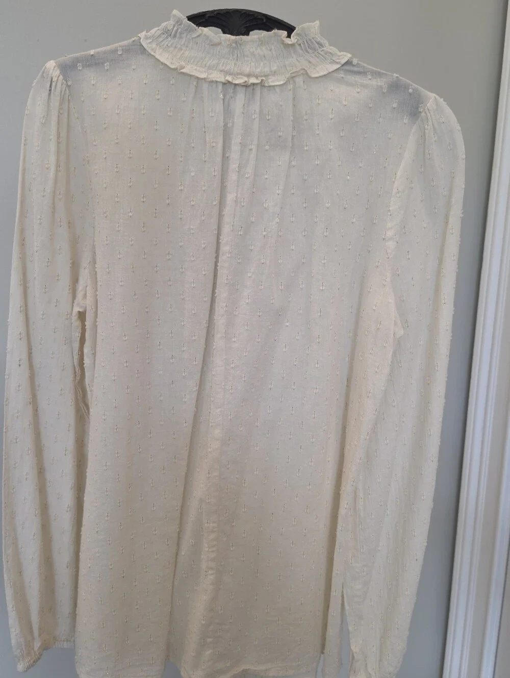 Ivy Jane Ivory Swiss Dot Blouse Size Small